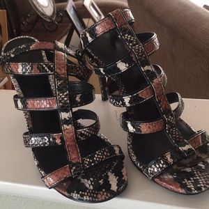 Multi/colored snakeskin sandal